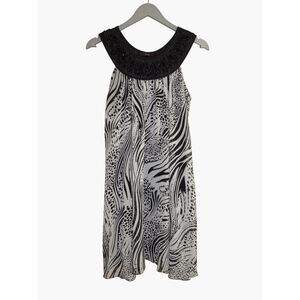 Vintage Unyx Black & White Halter‎ Dress Sz S